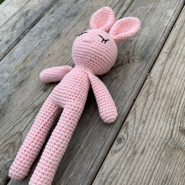 El Yapımı Organik Pamuk Pembe Uyku Arkadaşı  Tavşan
