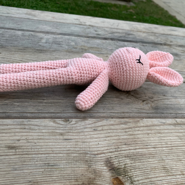 El Yapımı Organik Pamuk Pembe Uyku Arkadaşı  Tavşan